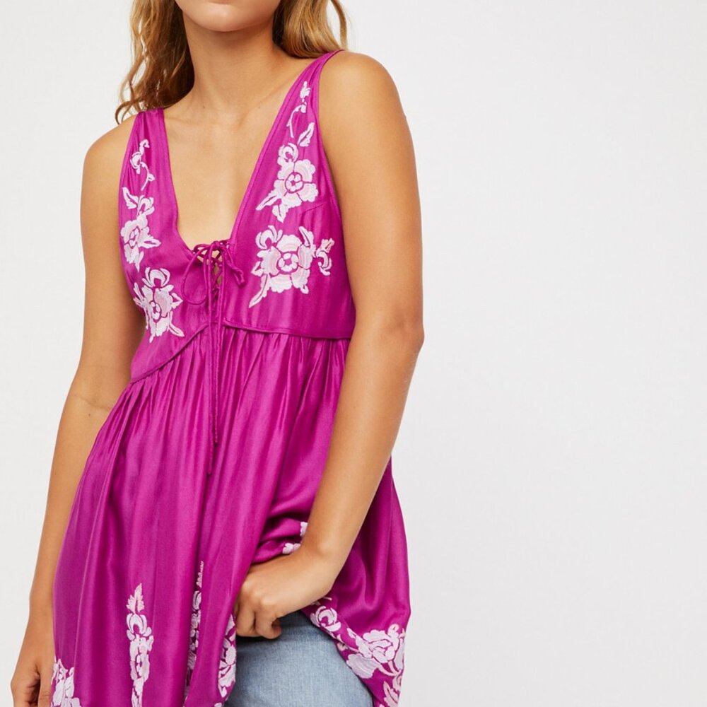 Aida Slip Dress in Fuschia Pink by Free People - Size Small